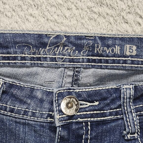 Revolution By Revolt Size 5 Women’s Crop Denim Blue Jean - Picture 7 of 12